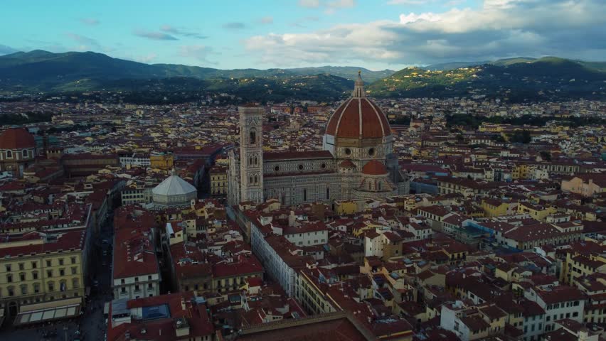 Cathedral of Santa Maria del Fiore view with my drone in Florence, Italy.