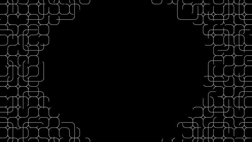 Animation pattern set, seamless loop moving lines, rounded shares shapes, motion graphics collection for overlay and decorative purposes.