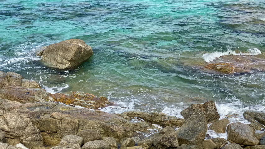 Coast with waves and Clouds in Corsica Video