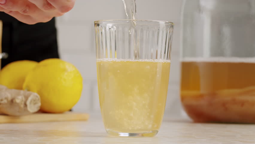 Kombucha tea, scoby fungus homemade Kombucha fermented drink, bacteria and yeast, fermentation, probiotic, Scoby, mushroom pro biotic, healthy fermented tea