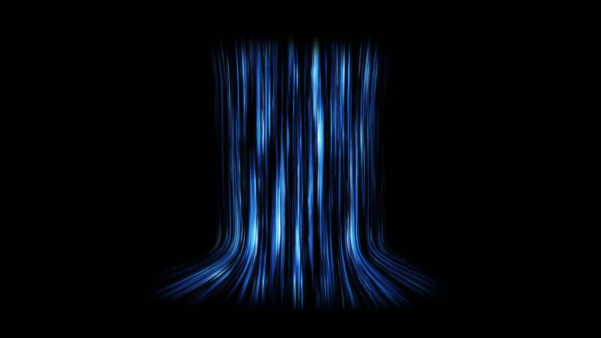 Animation of cold air flow Abstract blue lines of directional movement on a black background. 4K.