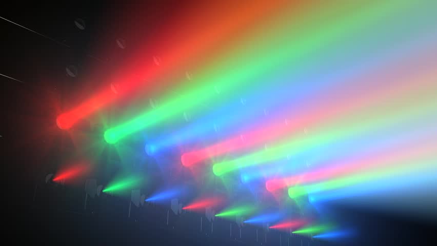 Concert lights flood animation, RGB colour.