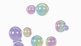 Abstract 3D horizontal chrome pastel rainbow colours gradient metallic spheres bubbles blob loop animation 4K light white backgrounds futuristic holographic molecular chemistry science biology fluid - Powered by Shutterstock - Get 15% off with code: PIKWIZARD15