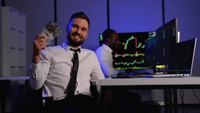 Smiling trader counting money after cryptocurrency market profits - Powered by Shutterstock - Get 15% off with code: PIKWIZARD15