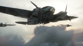 german retro bomber world war2 fly over clouds - Powered by Shutterstock - Get 15% off with code: PIKWIZARD15