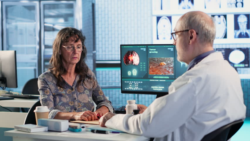 Old physician recommending vitamins and painkillers on medical insurance, writing prescription with instructions and the right dosage of medicine. Healthcare services and pharmaceutics. Camera B.