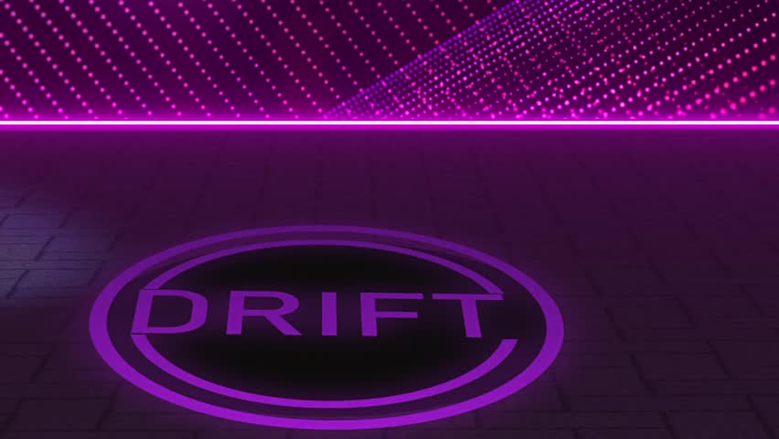 Nighttime Drifting Car Show Neon Lights Projection