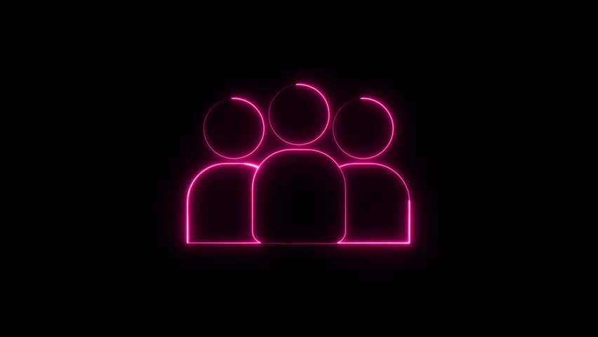 Neon User profile icon. neon glowing Person icon. the Group people man icon glowing animation saber.