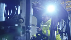 A panoramic warehouse view reveals a forklift operator navigating the aisles, highlighting the efficient movement of goods and the importance of logistics in supply chain management. - Powered by Shutterstock - Get 15% off with code: PIKWIZARD15