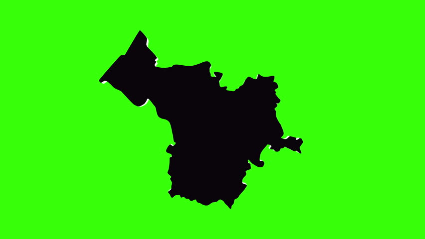 Green screen 3d map of Bristol in Great Britain