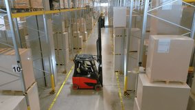 A forklift driver navigates the aisles of a vast warehouse, highlighting the efficiency and precision of logistics operations. - Powered by Shutterstock - Get 15% off with code: PIKWIZARD15