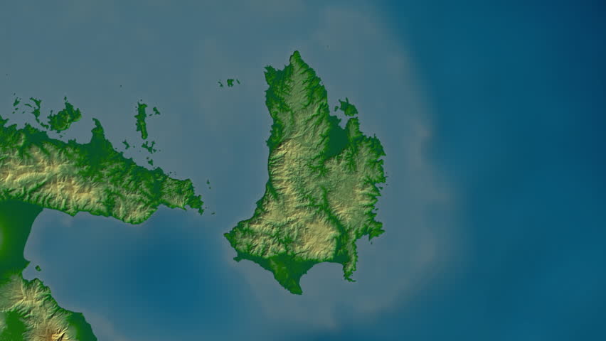 Catanduanes region, Philippines, extruded. Physical map