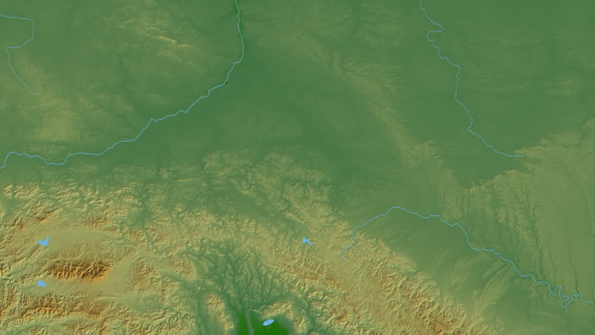 Subcarpathian region, Poland, extruded. Physical map