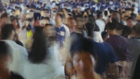 Big mass people group walk city street time lapse. Many busy chinese pedestrians crowd timelapse. Overcrowded china. Lot of men go home. Huge mob hurry up rush hour. Fast speed run day. Urban road way - Powered by Shutterstock - Get 15% off with code: PIKWIZARD15
