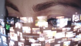 Woman enjoying streaming multimedia content representing immersive digital experience and visual information overload - Powered by Shutterstock - Get 15% off with code: PIKWIZARD15