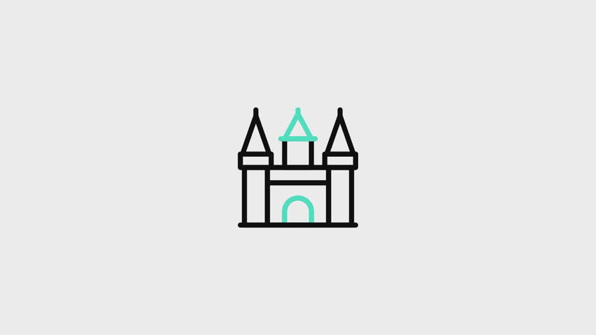 Castle Animated Icon. This video features a captivating animation of an icon designed to enhance your projects.