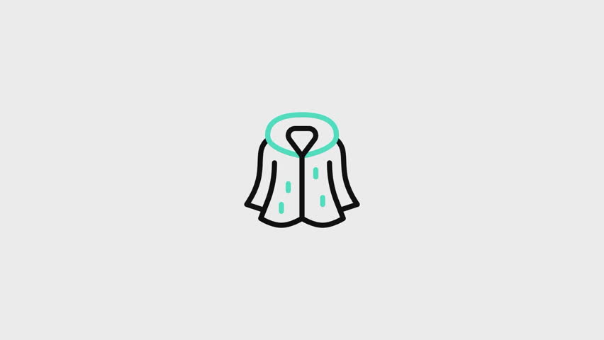 Fur Coat Animated Icon. This video features a captivating animation of an icon designed to enhance your projects.