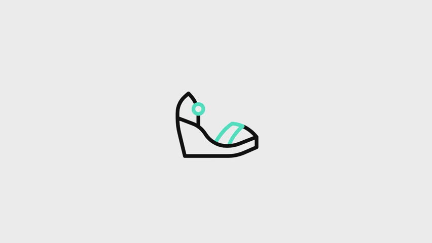 Platform Sandals Animated Icon. This video features a captivating animation of an icon designed to enhance your projects.
