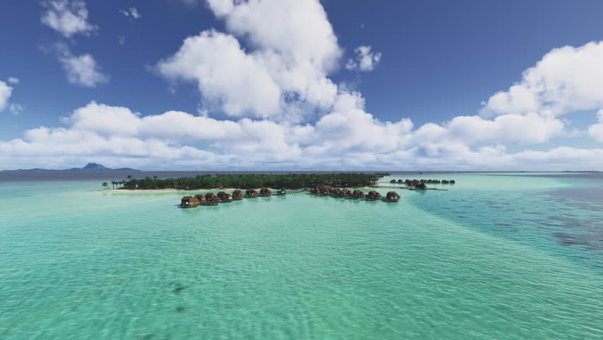 3D - Circular aerial drone view of Le Taha
