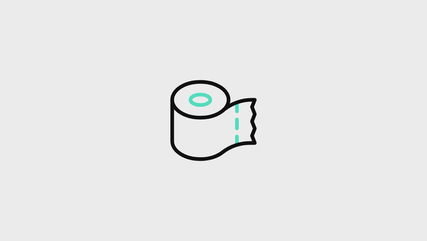 Toilet Paper Animated Icon V2. This video features a captivating animation of an icon designed to enhance your projects.