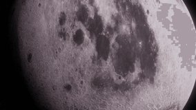 Moon from the orbit view space planet animation in deep space. 4k 3d animation for scientific and space content. Space Exploration - Powered by Shutterstock - Get 15% off with code: PIKWIZARD15