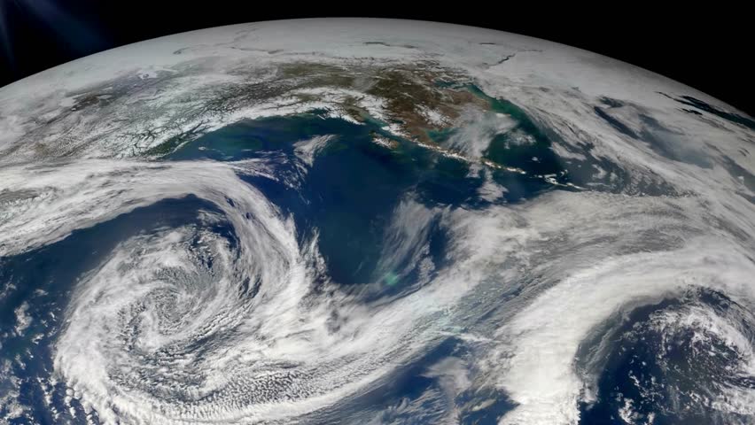  Aerial view of Hurricane Moving over Earth. Cyclone Satellite View From Outer space, tracking Freddy, longest-lived tropical cyclone on record. Elements of this image furnished by NASA. strong cyclon