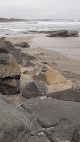 Beautiful San Diego California 4K video of north county Encinitas area coastline. Waves, surfers, sunset silhouettes, beaches, tide pools, palm trees, clouds and rock abstractions!