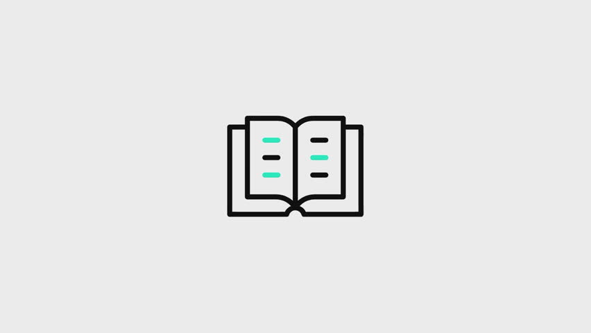 Open Book Animated Icon. This video features a captivating animation of an icon designed to enhance your projects.