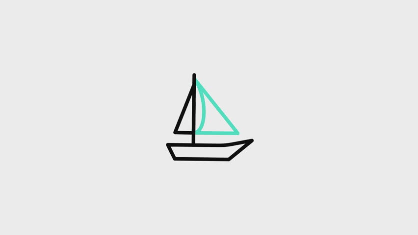 Sailboat Animated Icon. This video features a captivating animation of an icon designed to enhance your projects.
