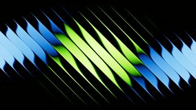 cycled 3d animation. Diagonal lines with blue green gradient. Abstract minimalist background divided into glossy stripes with reflection. Optical illusion of morphing visual effect - Powered by Shutterstock - Get 15% off with code: PIKWIZARD15