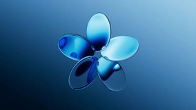 looping 3d animation. Abstract blue aesthetic background. Round glass lenses with reflective surface, floating on air, arranged in the shape of a flower, spin and rotate like a kaleidoscope - Powered by Shutterstock - Get 15% off with code: PIKWIZARD15