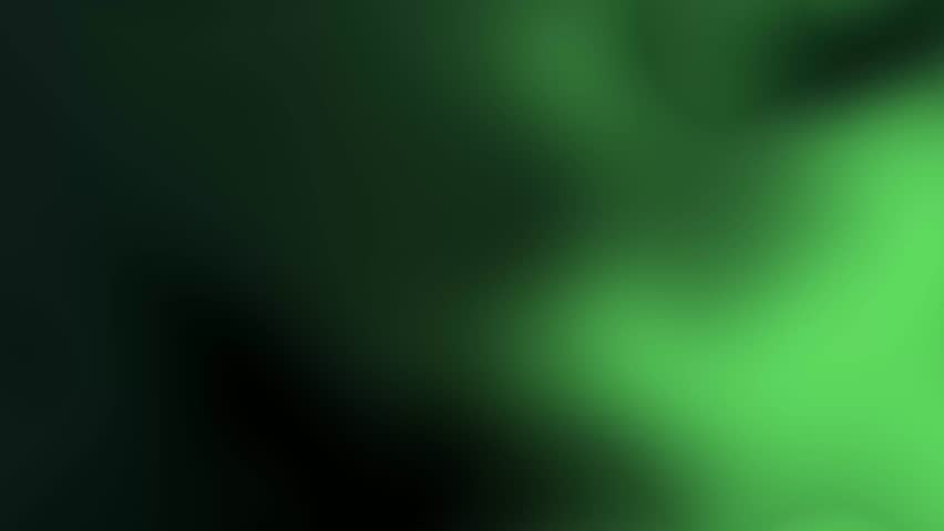 Grainy abstract background with fluorescent green glow gradient wave on black. Grunge texture. Digital noise. Flowing motion. Fluid animation. Blurry neon light green flow. Defocused acid green lights