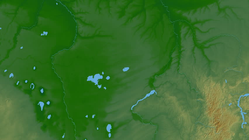 Novosibirsk region, Russia, extruded. Physical map