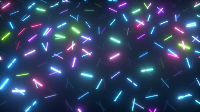Led neon multicolored light sticks flickering in a seamless loop. Simple geometric flicker light vj loop background.