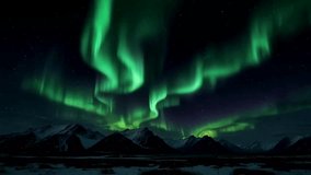 dramatic night view with beautiful aurora borealis. The bright green light of the aurora forms stunning waves and curtains, - Powered by Shutterstock - Get 15% off with code: PIKWIZARD15