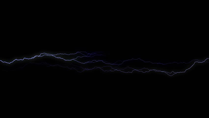 Beautiful Lightning Strikes on Black Background, realistic lightning effect. Loop Animation