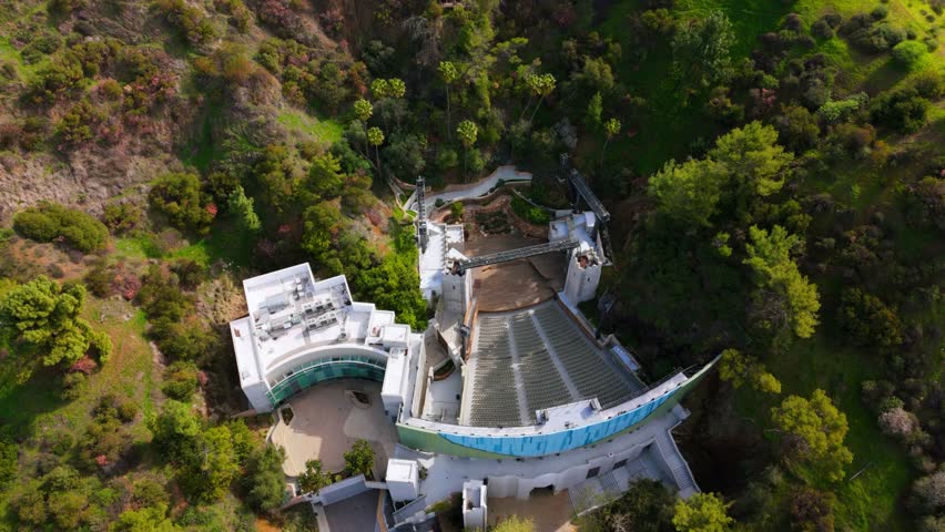Aerial View of John Anson Ford Theatre Surrounded by Green Hills