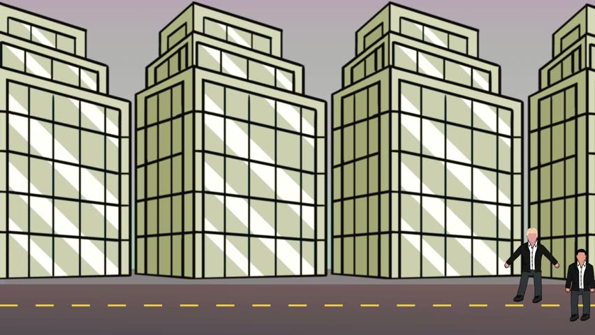 Professionals Running in Urban Business District 