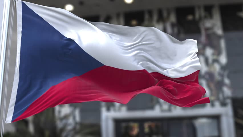 Czech Republic Wavy Flag in the Wind Waving Official Flag 4K