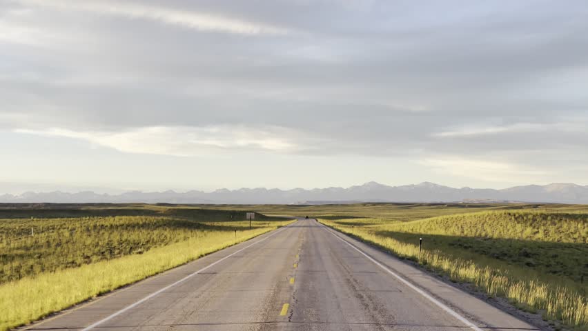 Wyoming road headed out west to grand Tetons 