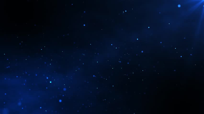 Abstract Blue Particle Background with Light Leaks and Glowing Dust
