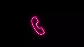 Glowing neon call icon animation on black background. Abstract neon light telephone icon animation. concept of call icon Glowing neon light telephone icon animation. - Powered by Shutterstock - Get 15% off with code: PIKWIZARD15