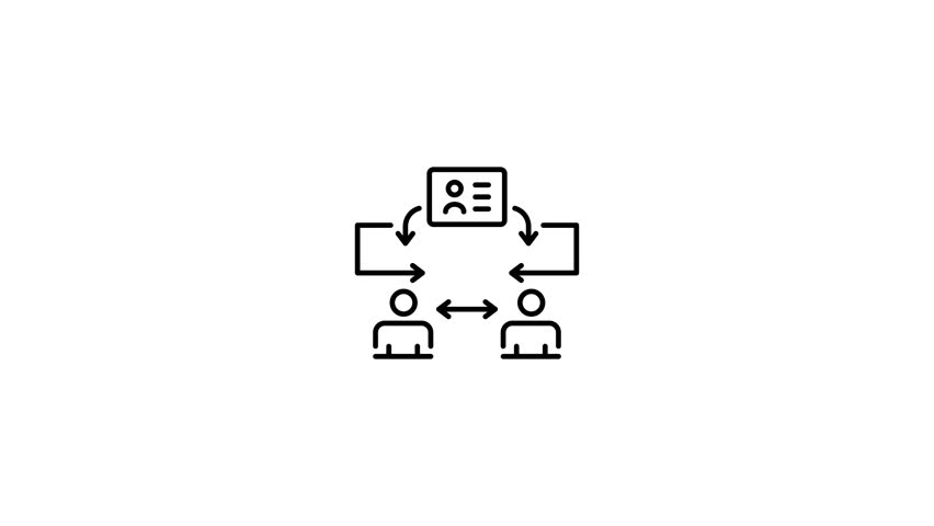 Virtual classroom animated icon in linear style 
