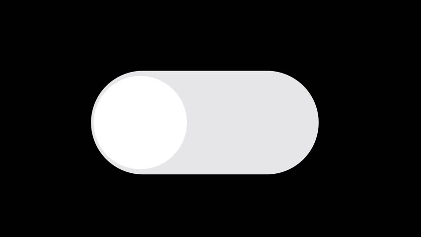 switch off on animated button. Power digital button. Click control. Turning off animation. Toggle the Button on the alpha channel