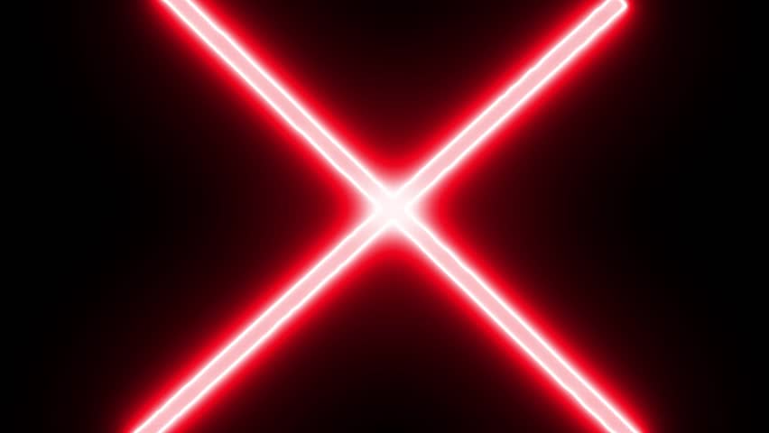 Cross mark. Glowing neon icon on background. Neon with cross shape light between futuristic visual effect.