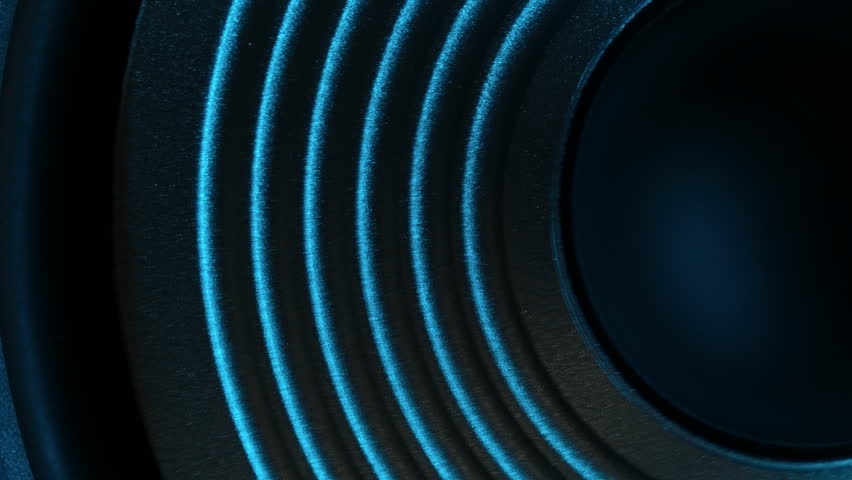 Close-Up Of A Loudspeaker In An Audio System Playing Music, Moving