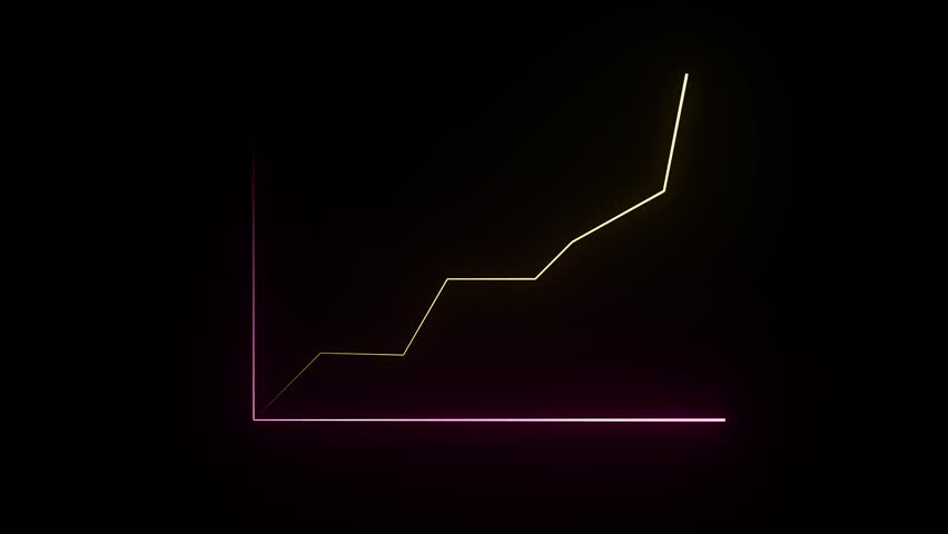 Rising neon line graph showing upwards trend in stock market. 4K resolution graphic animation. - Powered by Shutterstock - Get 15% off with code: PIKWIZARD15
