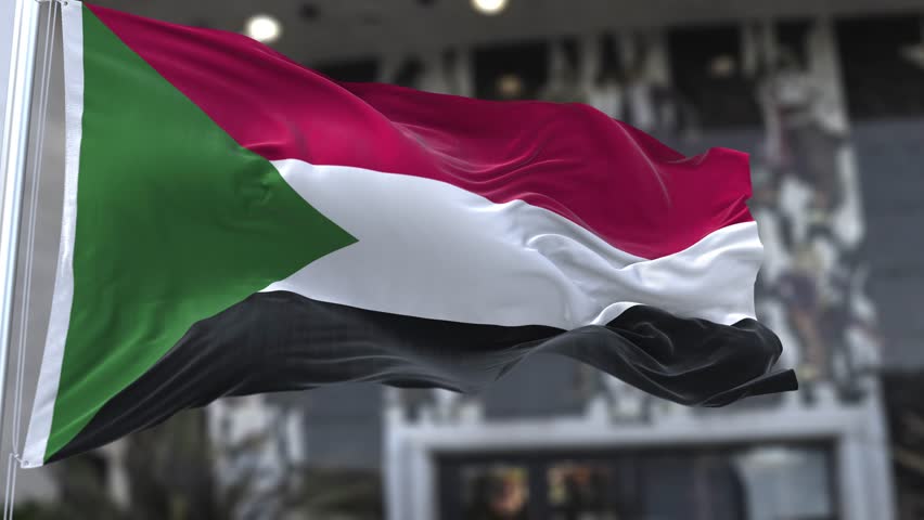 Sudan Wavy Flag in the Wind Waving Official Flag 4K