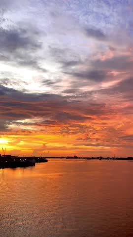 Beutiful sunset on river view