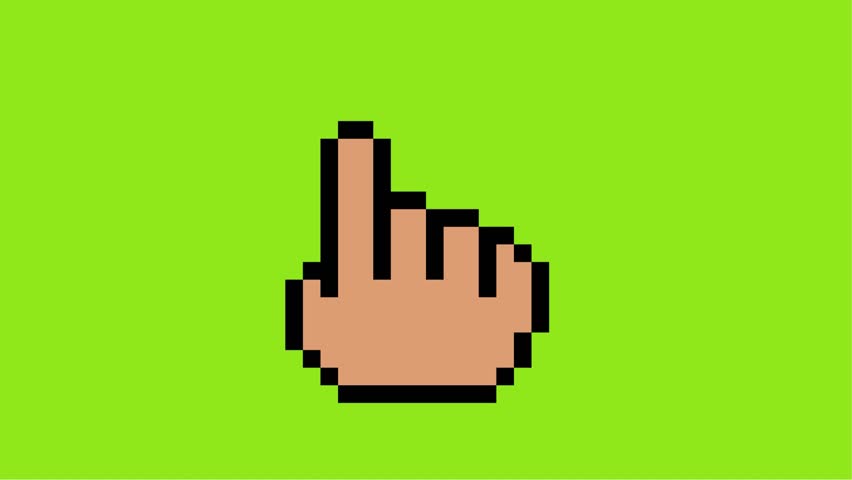 Hand counting from 1 to 5 with fingers pixel animation